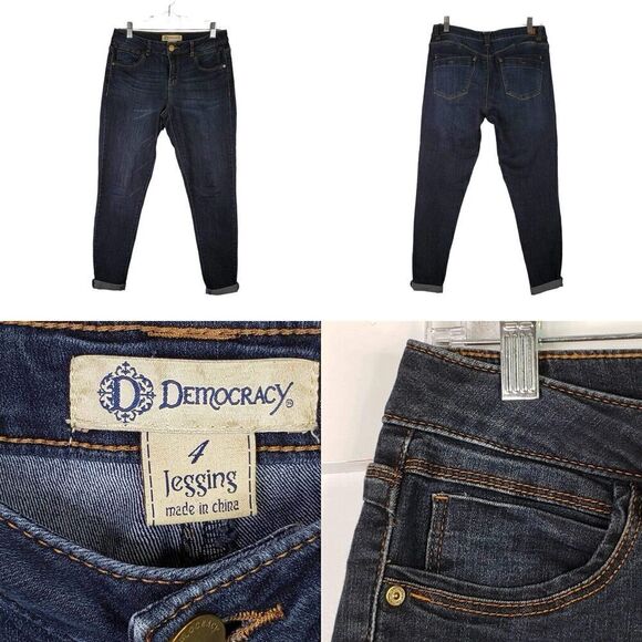 Democracy Jeans Jegging Womens Size 4 Ab Solution Skinny Mid Rise Dark Wash - Picture 1 of 13